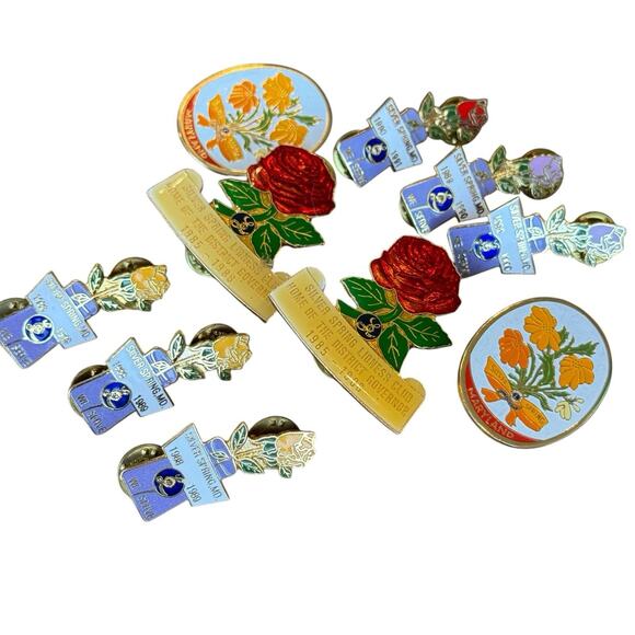 Lions Club Lioness Pins Lot Of 10 Rose State Of Maryland Pin Brooch Lapel Pins - Picture 8 of 15